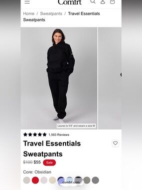 Comfrt-Travel Essentials Women's Black Sweatpants